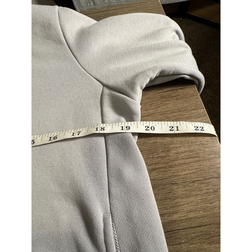 Nike Womens Grey Hoodie Blue Swoosh Pullover Sweatshirt Size M - Picture 9 of 12